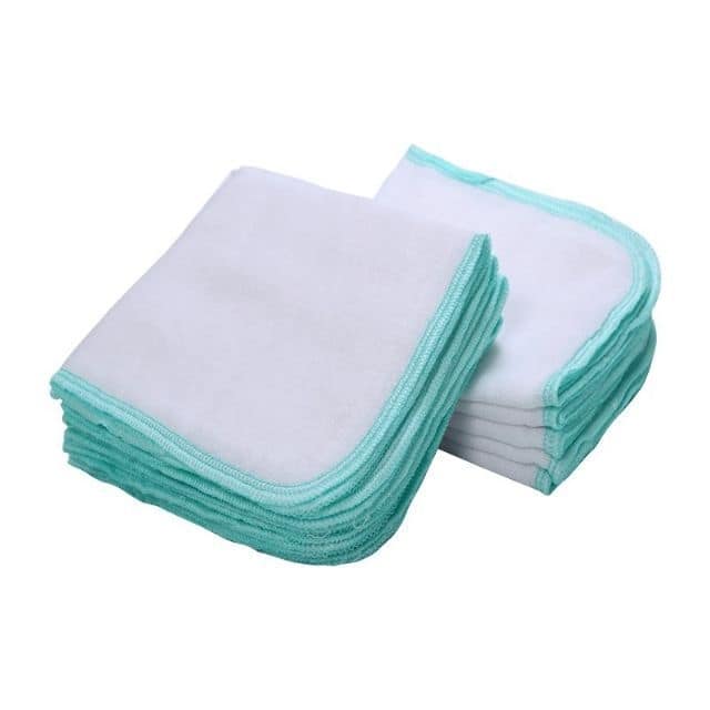 set 10 Khăn Sữa xô Trắng 4 lớp cao cấp cho bé