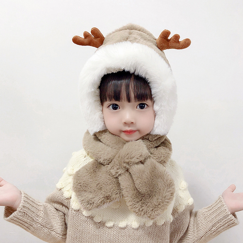Mũ kem sừng hươu lót lông cừu cho bé hàng đẹp - mũ tuần lộc lông thỏ mềm mịn siêu xinh