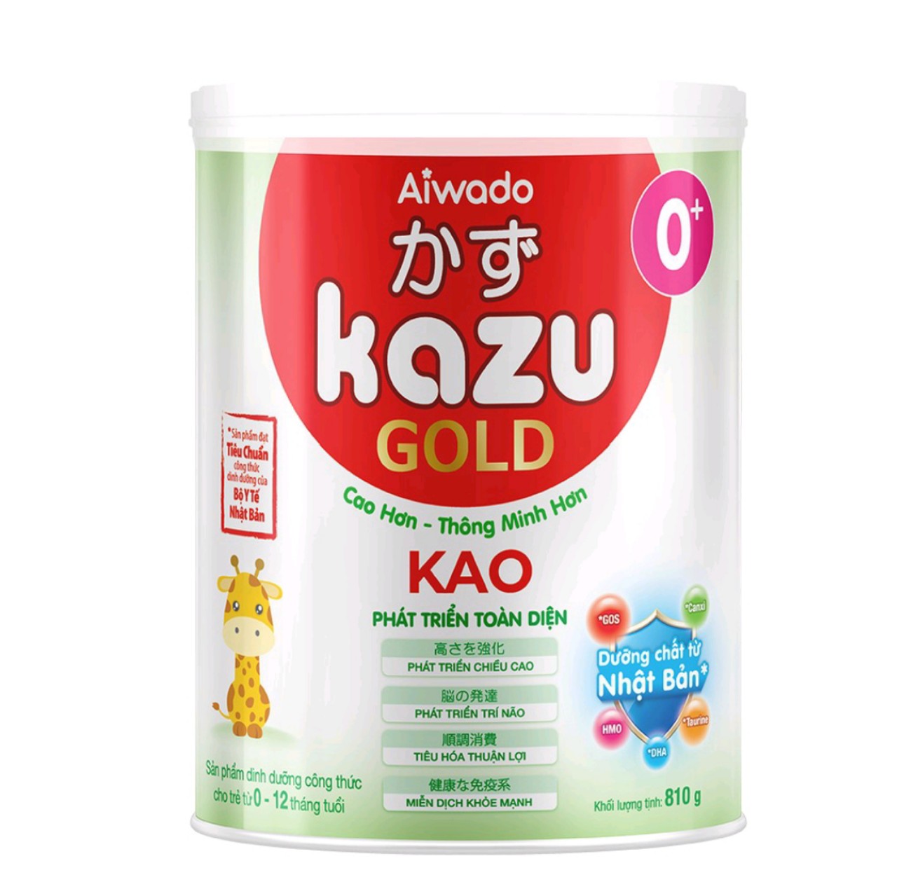 Sữa bột kazu Kao gold 0+ 810g tăng chiều cao và trí não cho trẻ 0-12 tháng