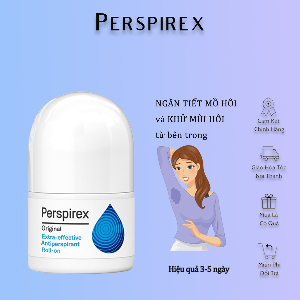 Lăn Nách Khử Mùi Perspirex Original Dành Cho Người Có Mùi Và Mồ Hôi Vừa Phải 20ml，Khử mùi cơ thể Perspirex