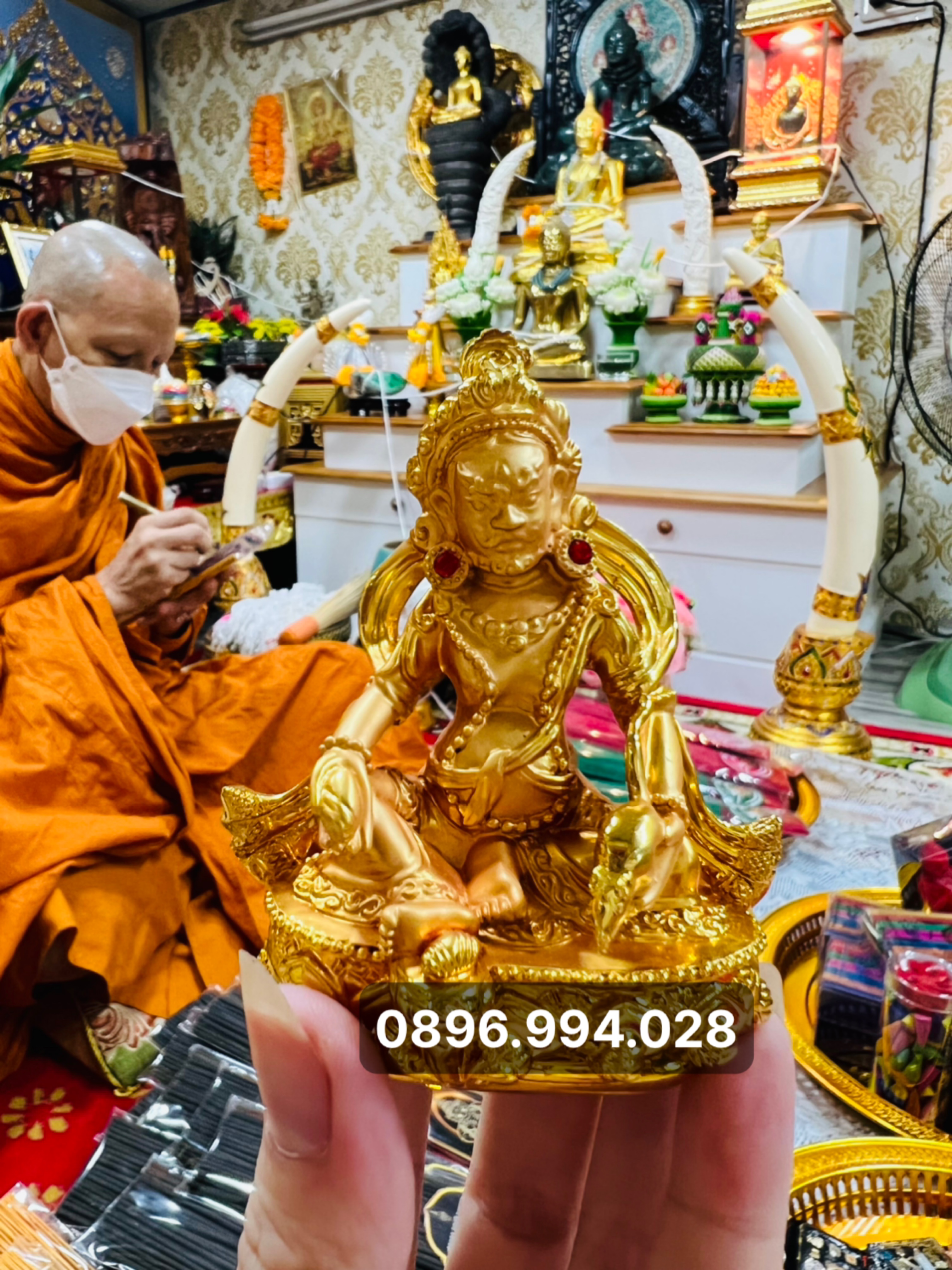 Tượng Phật Phái Mật Tông - Hoàng Thần Tài Dzambhala bản nhỏ