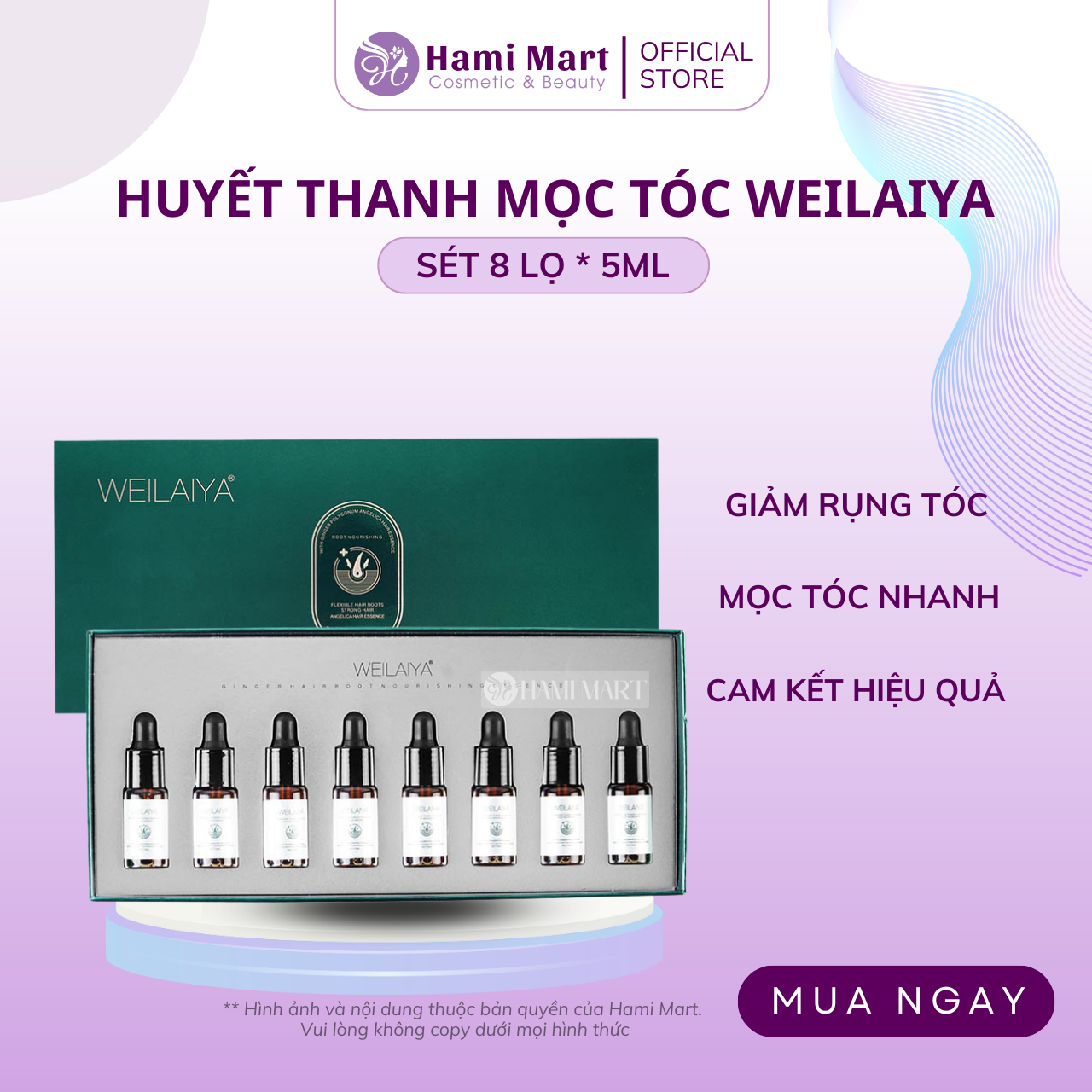 Serum huyết thanh đông y Weilaiya Hỗ trợ mọc tóc nhanh, giảm rụng tóc hiệu quả