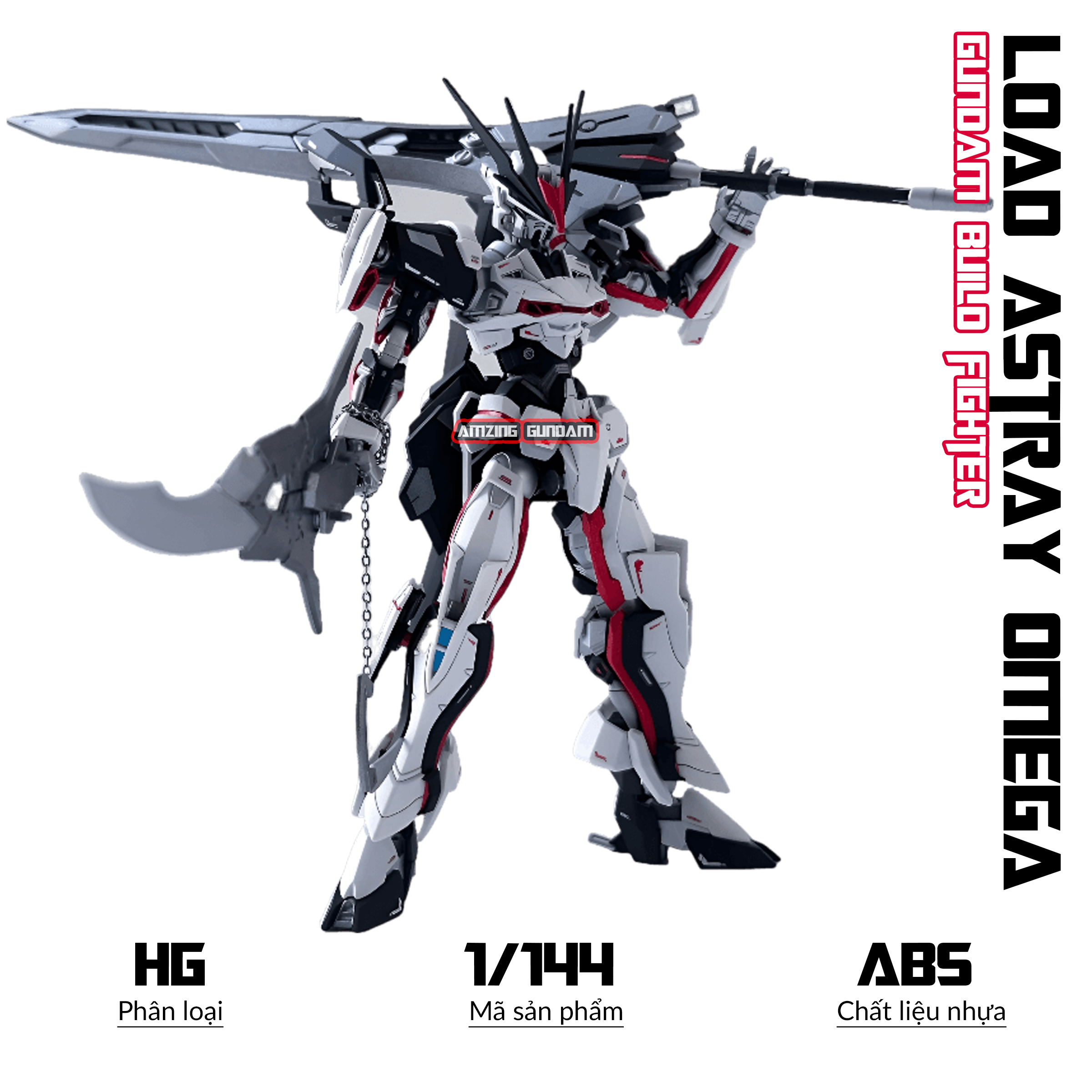 Mô hình lắp ráp HG MHF01 Load Astray Omega 1/144 Gunpla Mô hình nhựa Đồ chơi xếp hình thông minh