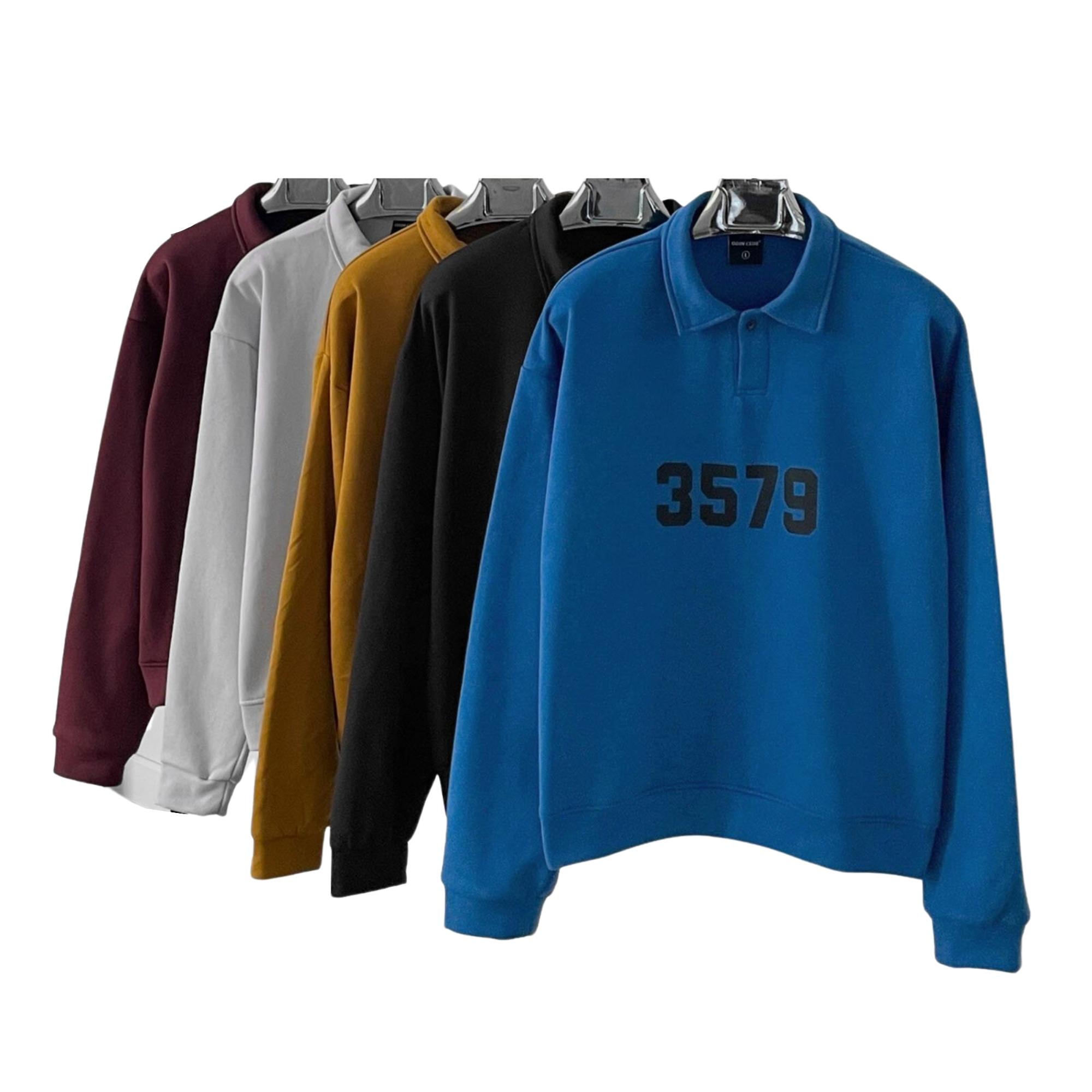 Áo sweater Polo 3579 ODIN CLUB, Áo nỉ bông dài tay có cổ form rộng nam nữ unisex, Local Brand ODIN CLUB