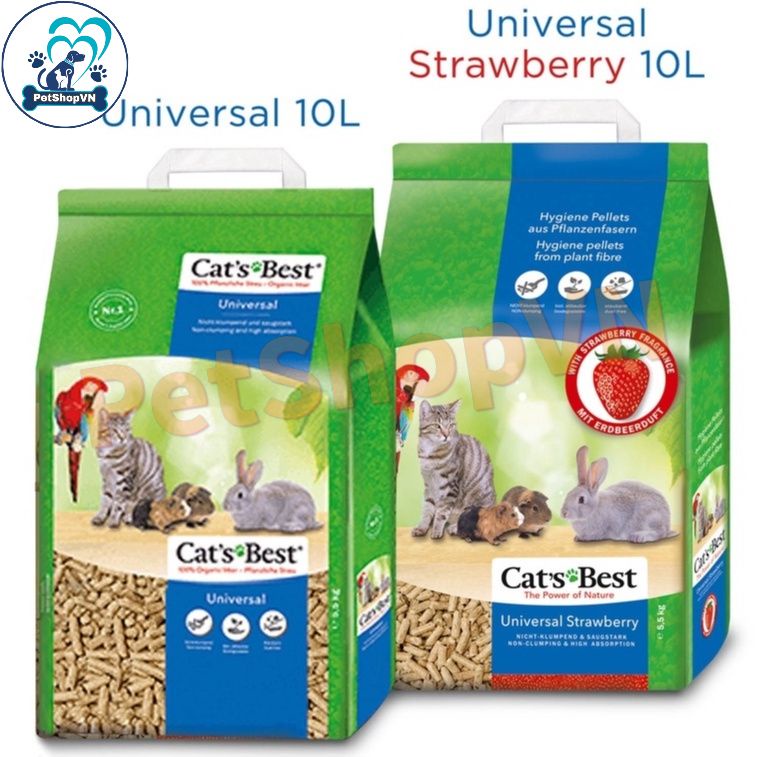 Cát Vệ Sinh Cho Thú Cưng Hương Gỗ & Dâu CAT S BEST UNIVERSAL Bao 5.5Kg