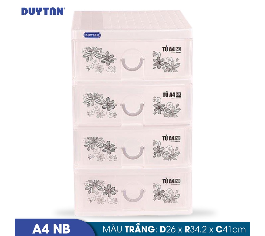 Tủ nhựa duy tân tomi a4 nắp bằng 4 ngăn - 43433 - giao màu ngẫu nhiên