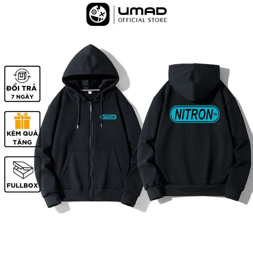 Áo khoác dây kéo nỉ UMAD Racing Boy xe độ Nitron form rộng Unisex nam nữ có dây kéo có Big Size