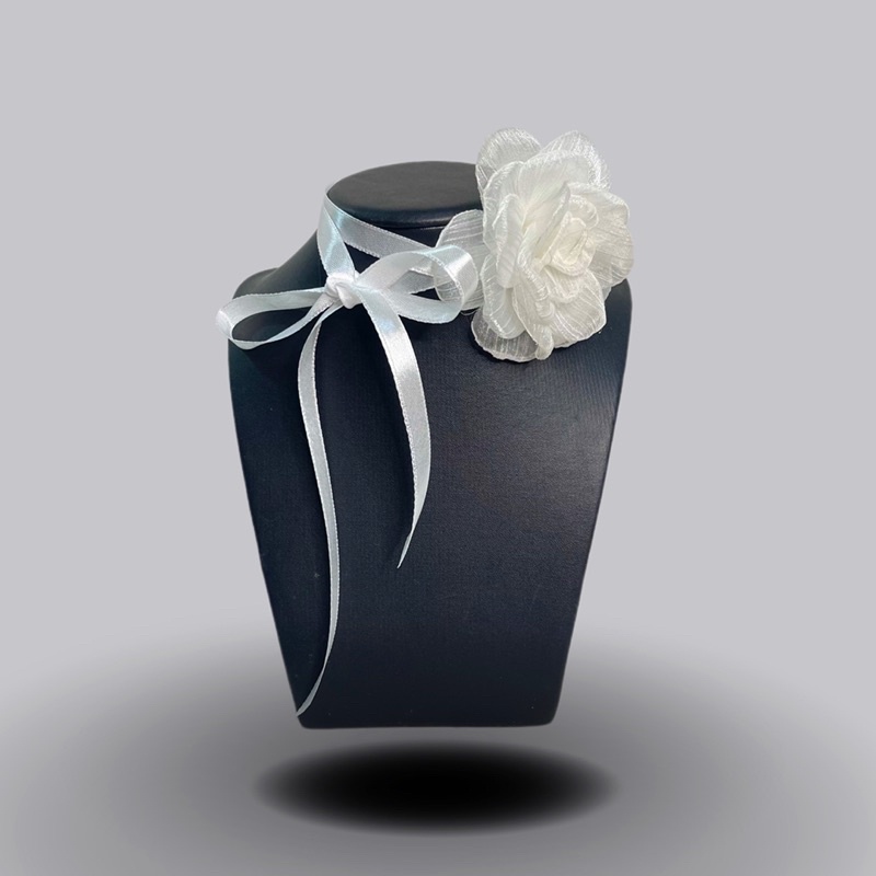 Vòng cổ vintage hoa voan nhũ xước size 9cm