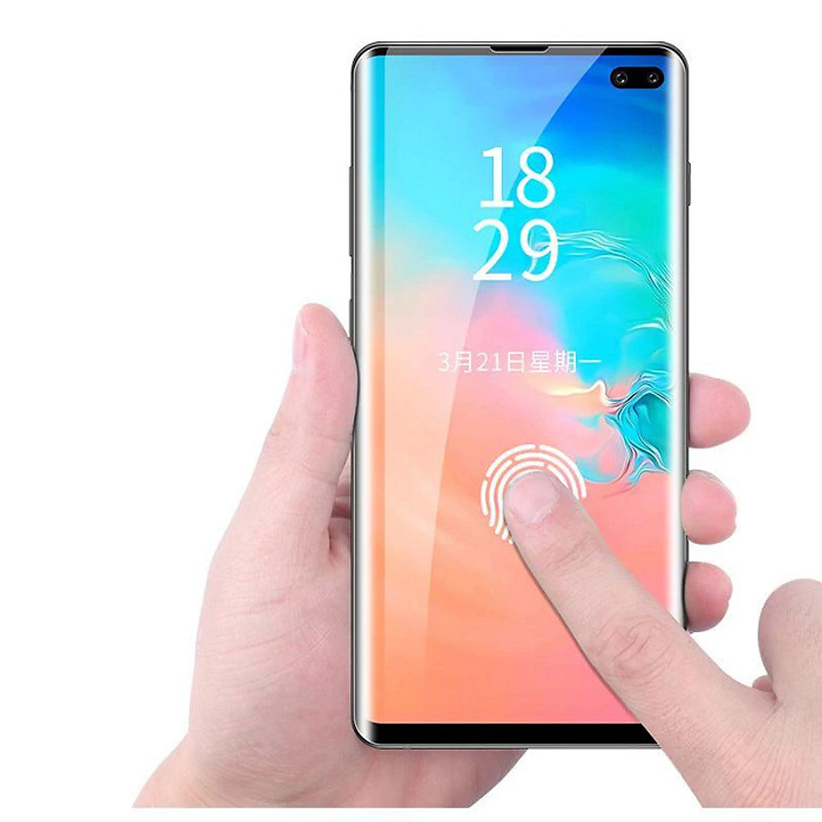 Tấm kính cường lực dành cho SamSung Galaxy Note 10 Plus trong suốt full keo UV cao cấp