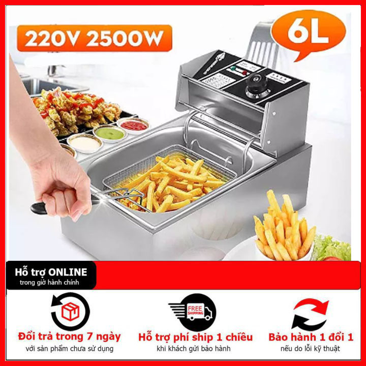 Bếp chiên nhúng - bếp chiên công nghiệp giá rẻ - bếp chiên nhúng điện cao cấp 6l- sản phẩm đa năng, thiết kế tối ưu - tiết kiệm - an toàn - thực phẩm được chiên rán nhanh chóng, chín đều, thơm ngon, vàng giòn