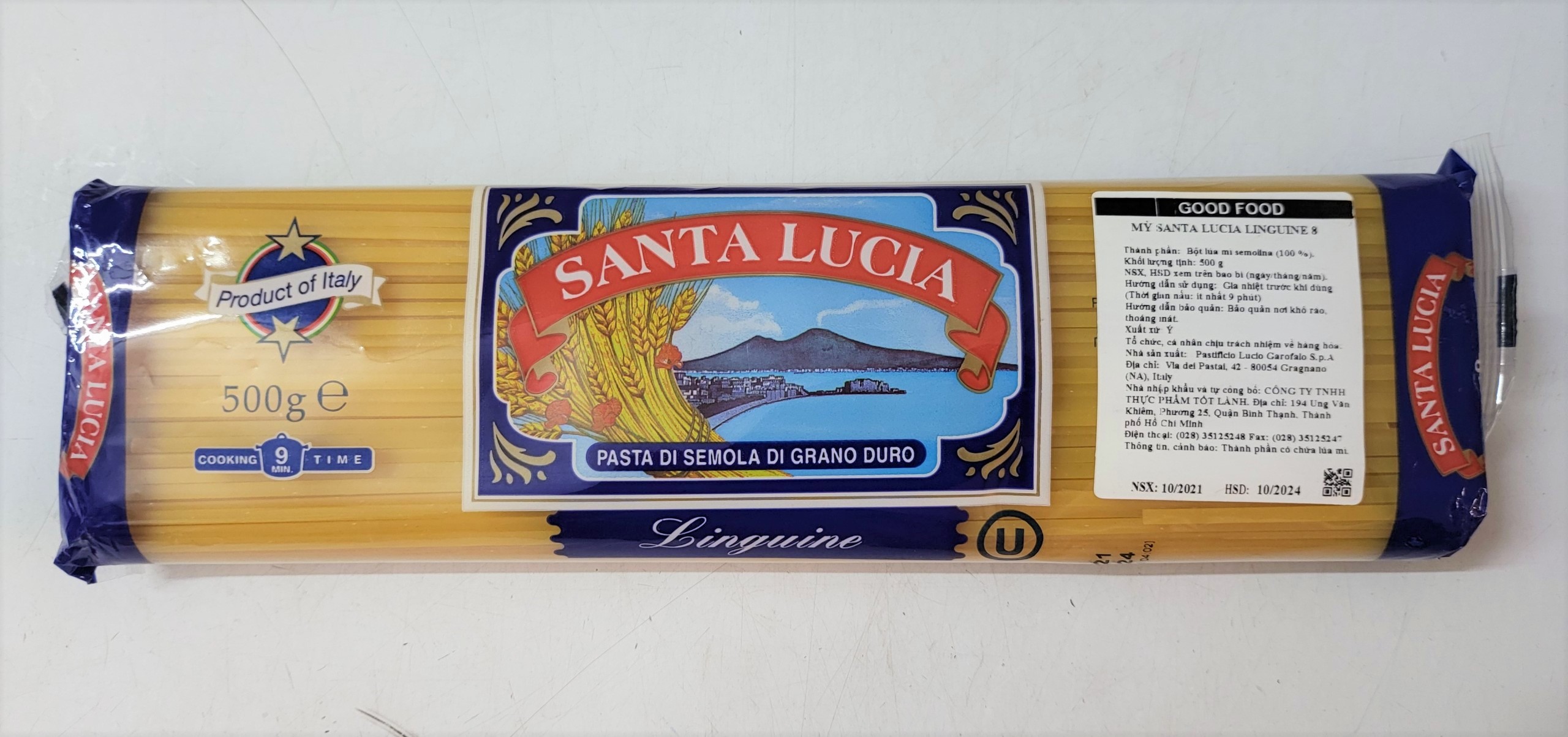 [Gói 500g – số 8] MÌ Ý SỢI DẸT [Italia] SANTA LUCIA Linguine Pasta (gdf)