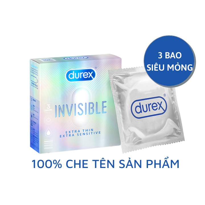 Bao Cao Su Durex Invisible Extra Thin Siêu Mỏng Hộp 3 Chiếc