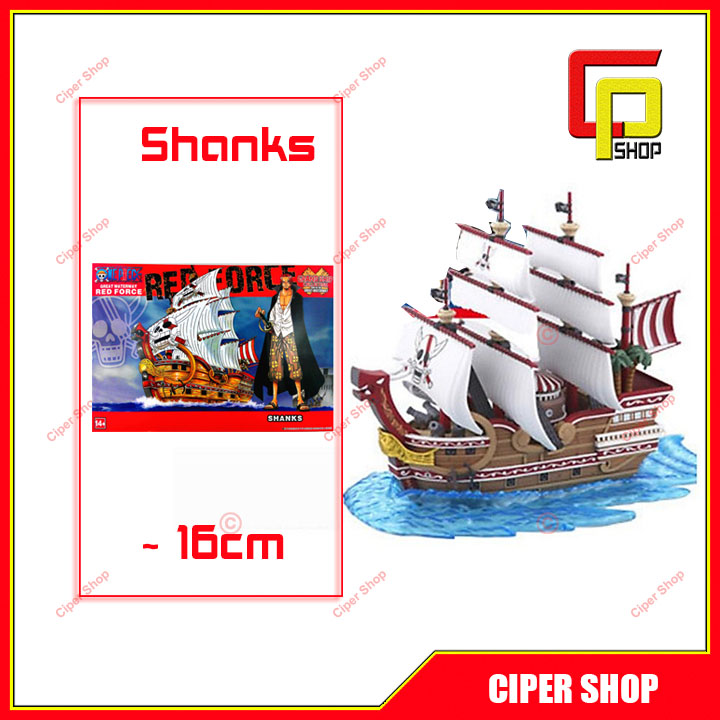 Loại 16cm - Mô hình thuyền Shanks Tóc Đỏ One Piece Tứ Hoàng lắp ráp