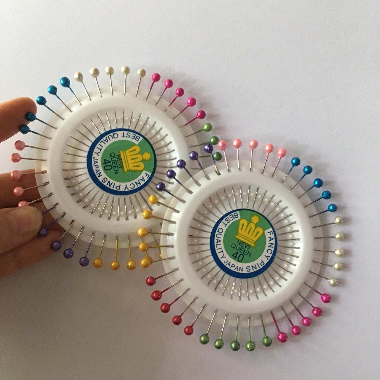 2 vỉ Kim cố định vải/ kim gút /kim đầu cườm