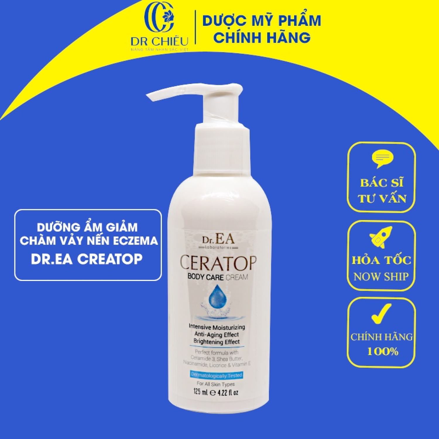 DR.EA CERATOP BODY CARE Cream - Kem Dưỡng Ẩm Sâu Giảm Chàm,Vảy Nến, Eczema Bảo Vệ Da Tự Nhiên 125ml