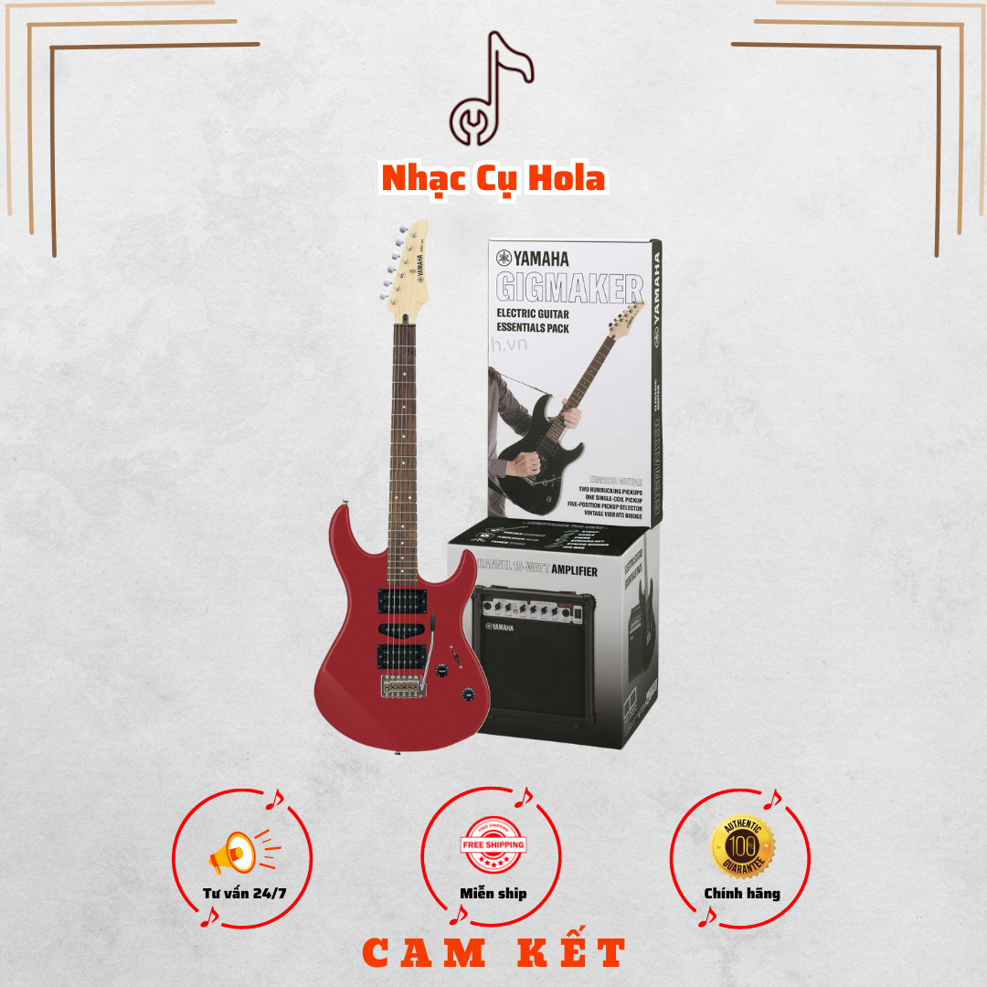 Combo đàn guitar điện và ampli yamaha erg 121 gpii - metallic red