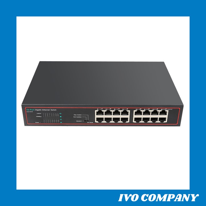 Bộ switch 16 cổng gigabit hỗ trợ vlan txe169