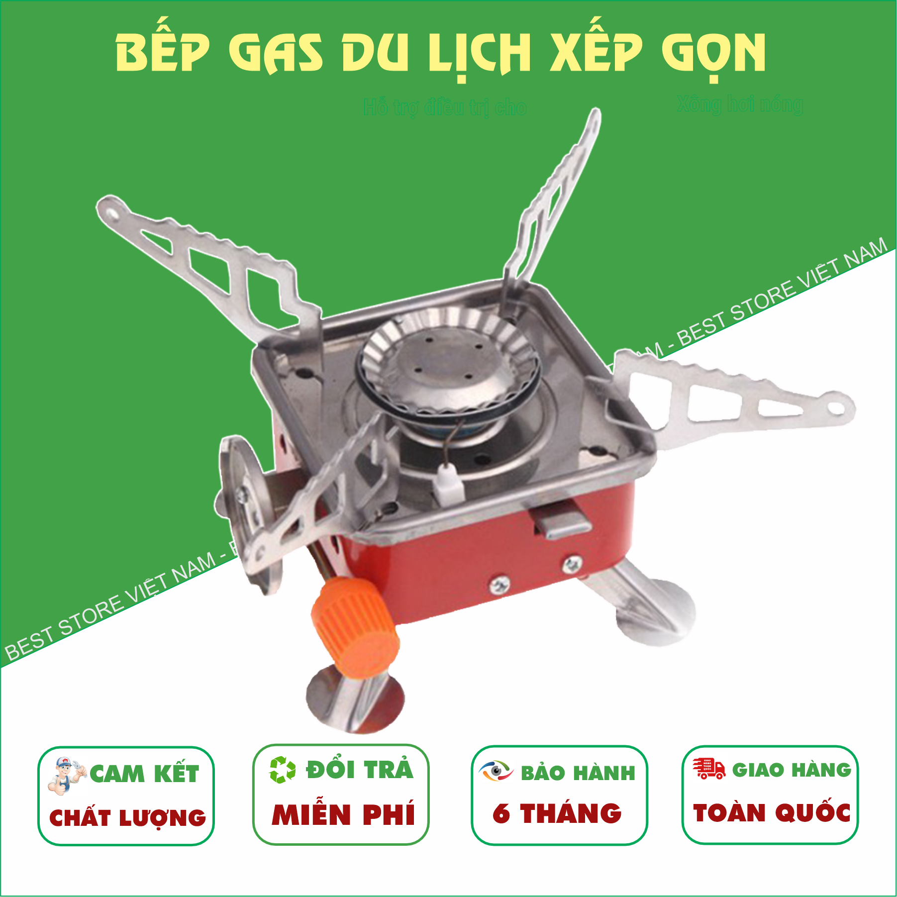 Bếp gas mini du lịch xếp gọn cao cấp CHỐNG CHÁY NỔ dễ dàng di chuyển, Bảo hành 6 tháng - Không kèm bình gas