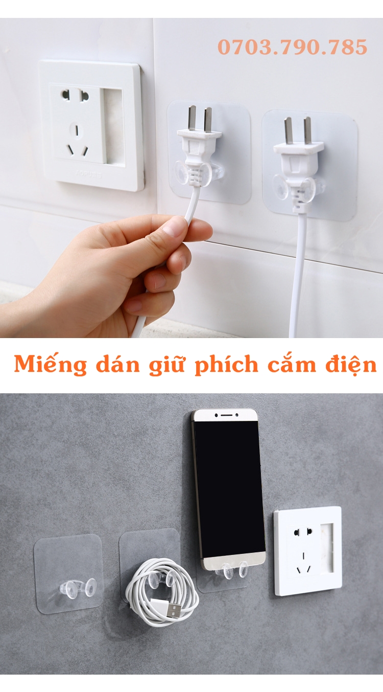 Set 3 miếng dán giữ phích cắm điện