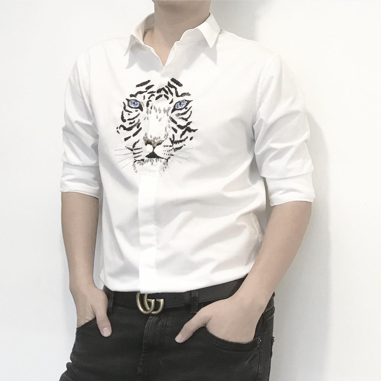 [HCM]Áo sơ mi lụa cao cấp in mặt hổ cực đẹp cực sang siêu phẩm giới trẻ cực phẩm của đẹp độc 89