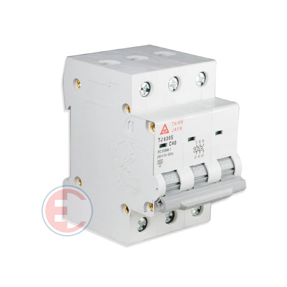 Cầu dao mcb taian-jaya 3p 50a dòng cắt 6ka