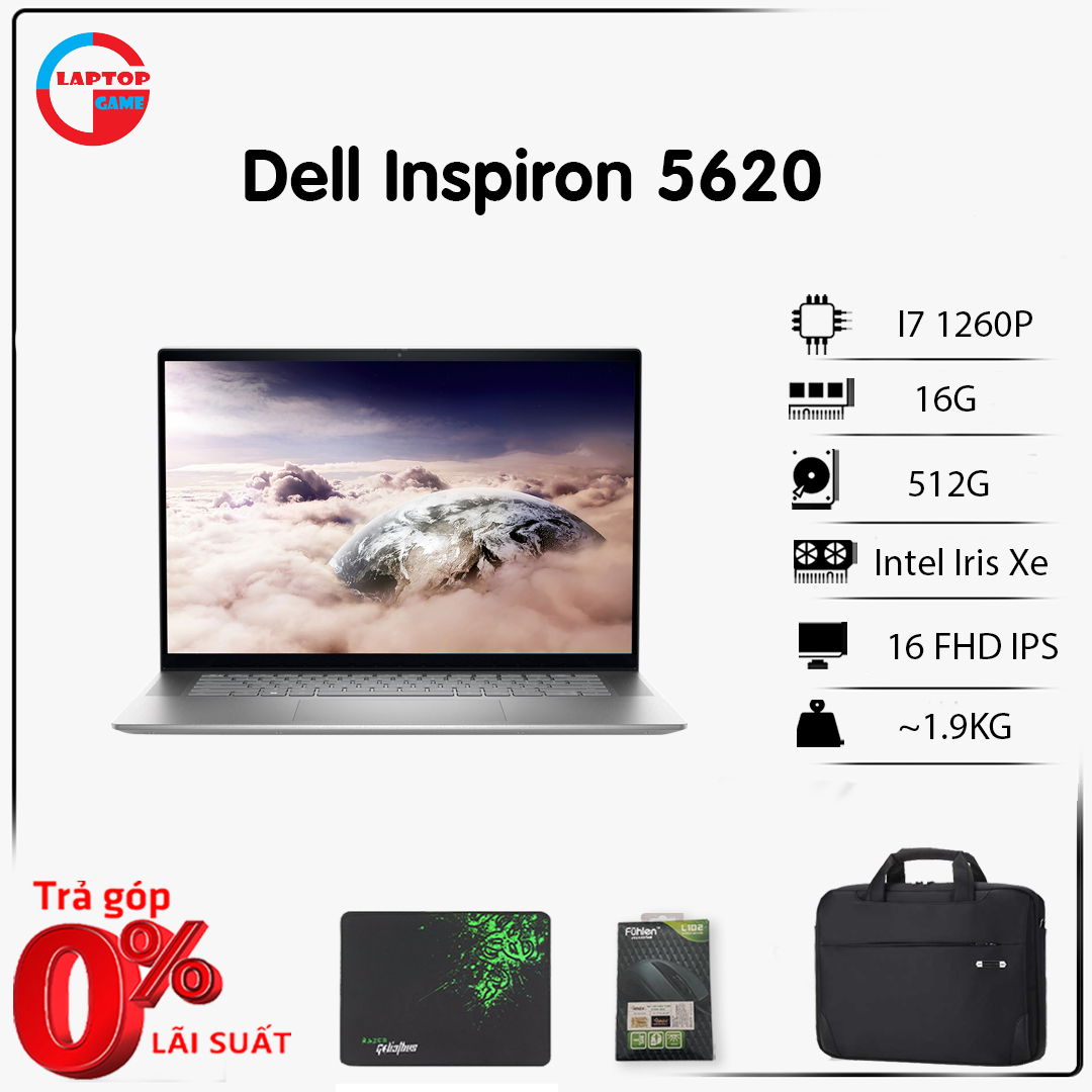 [New 100%] Laptop Dell Inspiron 16 5620 (Core i7-1260P, 16GB, 512GB, Iris Xe Graphics, 16" FHD+ WVA)