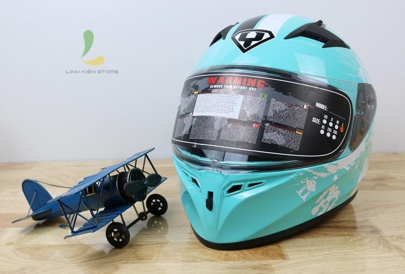 Mũ bảo hiểm Fullface Yohe 978 Glossy Blue Black/White