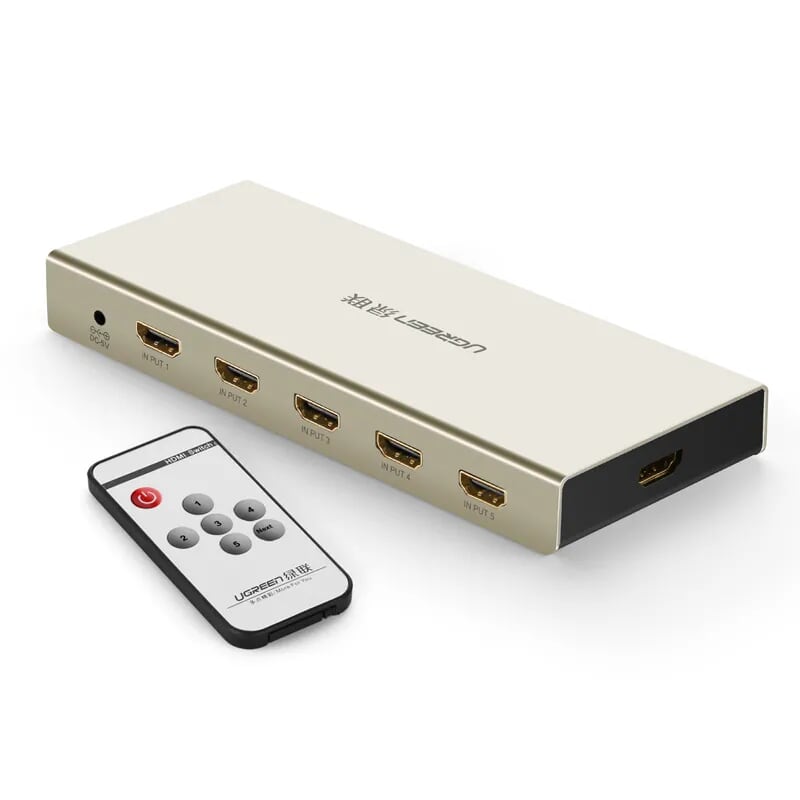 Ugreen 40279 bộ gộp hdmi 5 vào 1 ra hỗ trợ 4k x 2k vỏ hộp kim cao cấp 40279