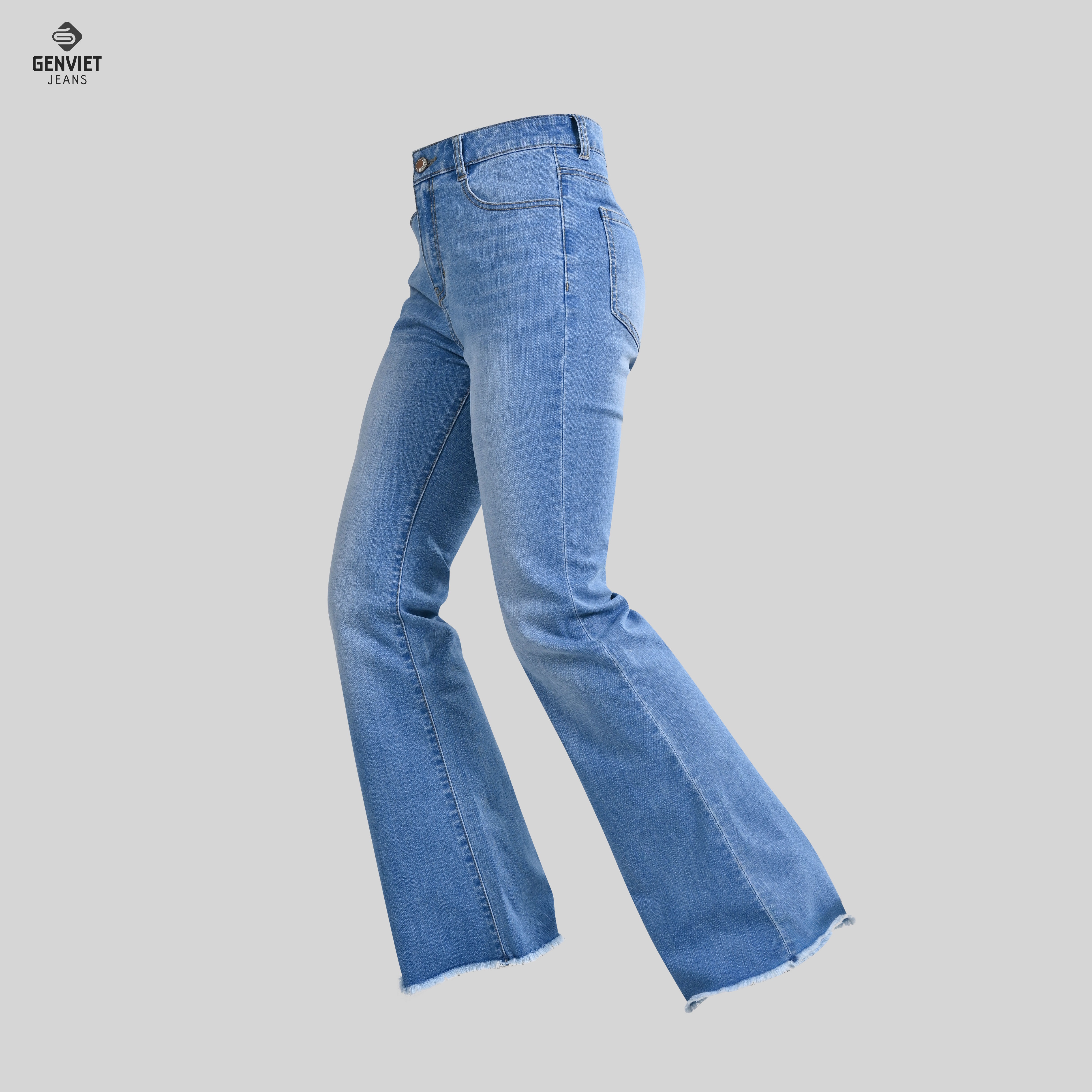 Quần Jeans Nữ Genviet Dáng Vẩy Loe Chất Bò Mềm Cao Cấp DQ110J8152