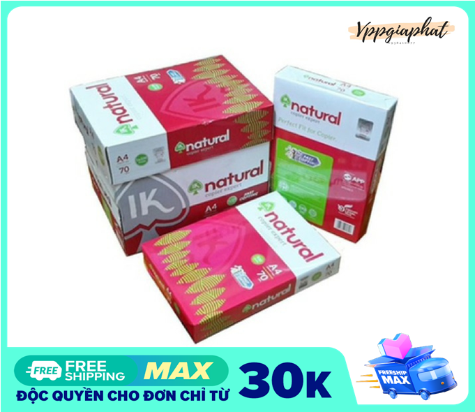 Giấy in A4 Natural định lượng 70gms