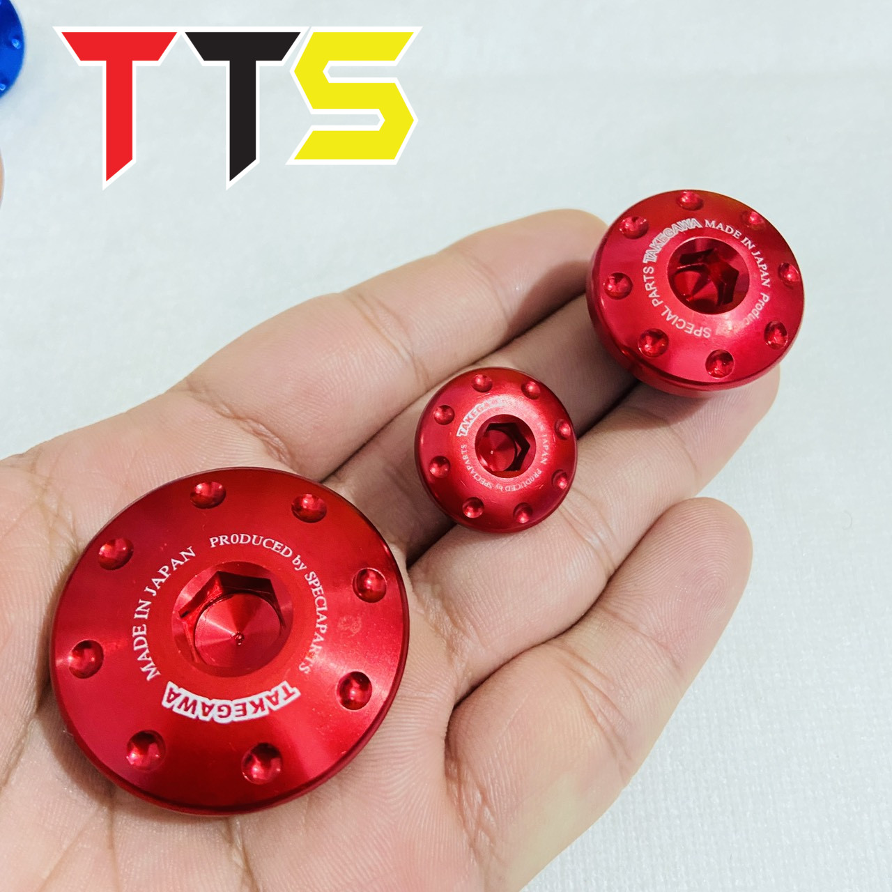 Ốc mâm lửa, ốc nắp nhớt TAKAGEWA sử dụng cho xe HONDA WAVE, DREAM, FUTURE ( MÀU ĐỎ )