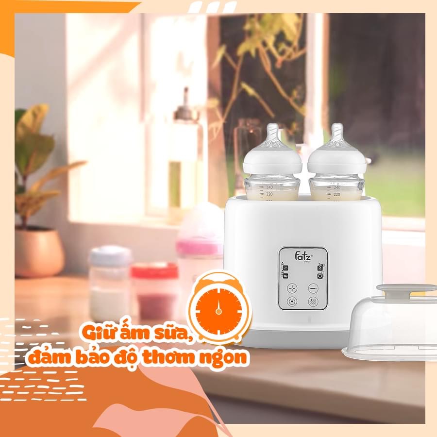 [HCM][Săn Sale-Giá Sốc] Máy Tiệt Trùng+Hâm Sữa Đa Năng Giá Rẻ  Máy Hâm Sữa 2 Bình Điện Tử Fatzbaby-Duo2-Fb3223sl Cao Cấp Màn Hình Lcd Với Các Nút Điều Khiển Cảm Ứng Hiện Đại Công Suất Lớn Làm Nóng Khử Trùng 2 Bình Cùng Lúc Tự Ngắt Khi Hết Nước An Toàn Kh