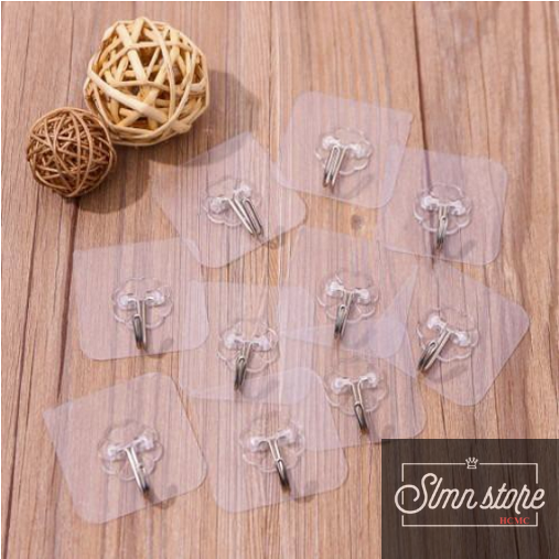 Móc dán tường siêu dính 6x6cm. combo 50 móc