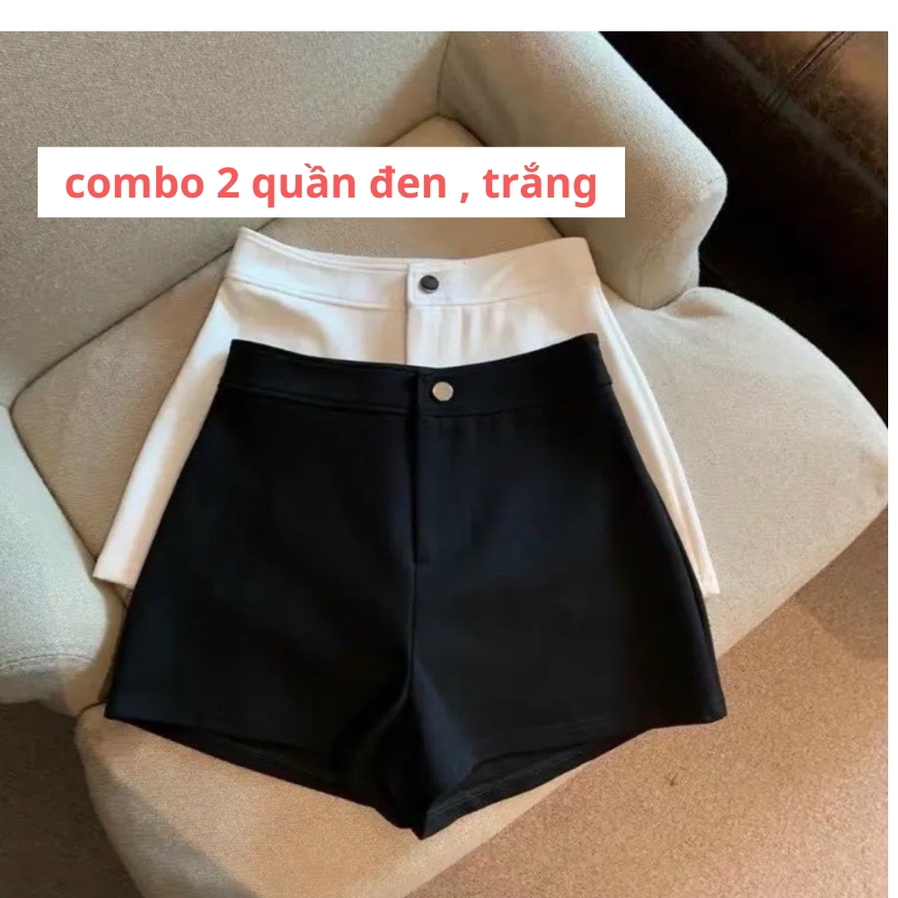 Combo 2 Quần Short Nữ Lưng Cao  BIGSIZE tới 80kg, Quần Đùi Dáng Ôm Khoá Kéo Dễ Phối Đồ Chất Vải Umi Hàn Dày Co Dãn; Tôn Dáng