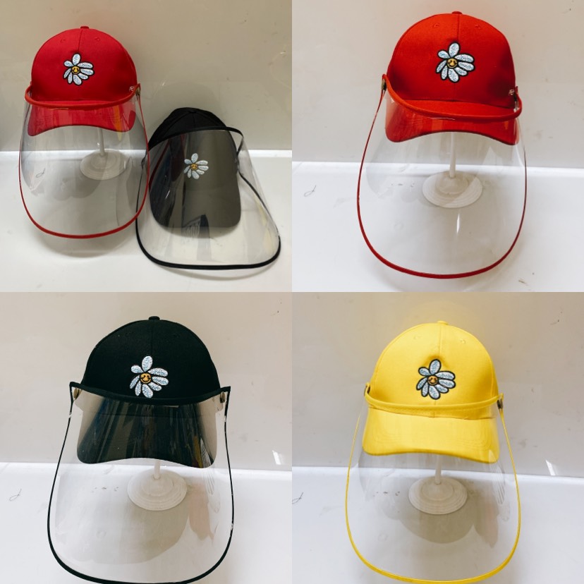 NÓN CHỐNG DỊCH NGƯỜI LỚN - HOA MẶT CƯỜI _ KÈM KÍNH NGĂN GIỌT BẮN