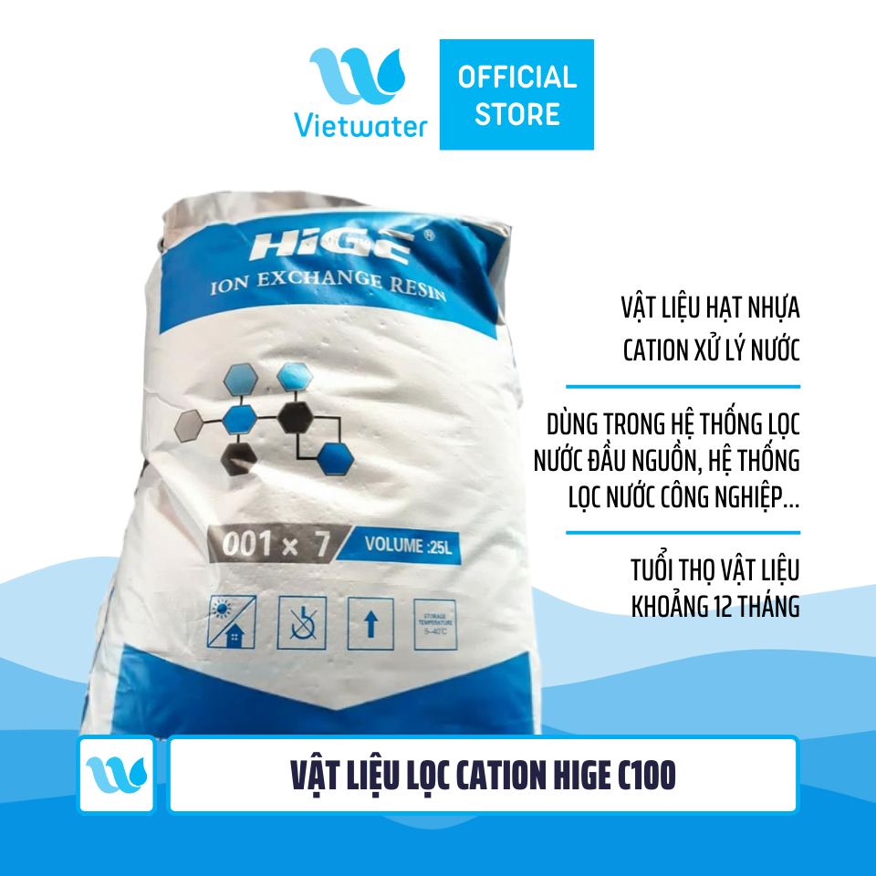 [HCM]Cation – Vật liệu lọc Cation HiGE C100