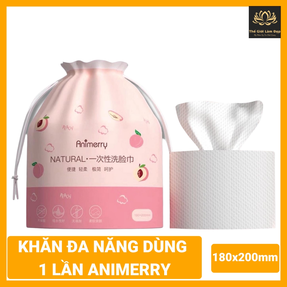 Khăn giấy khô đa năng dùng 1 lần Animerry lau chùi mặt tay chân tẩy trang mồ hôi vệ sinh cá nhân bề mặt sạch sẽ nhanh tiện lợi du lịch