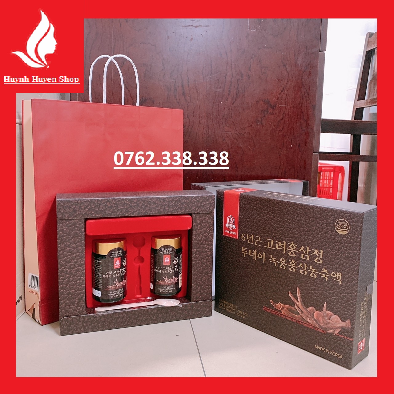 Cao hồng sâm nhung hươ...u linh chi 2 lọ 250g*2 date mới