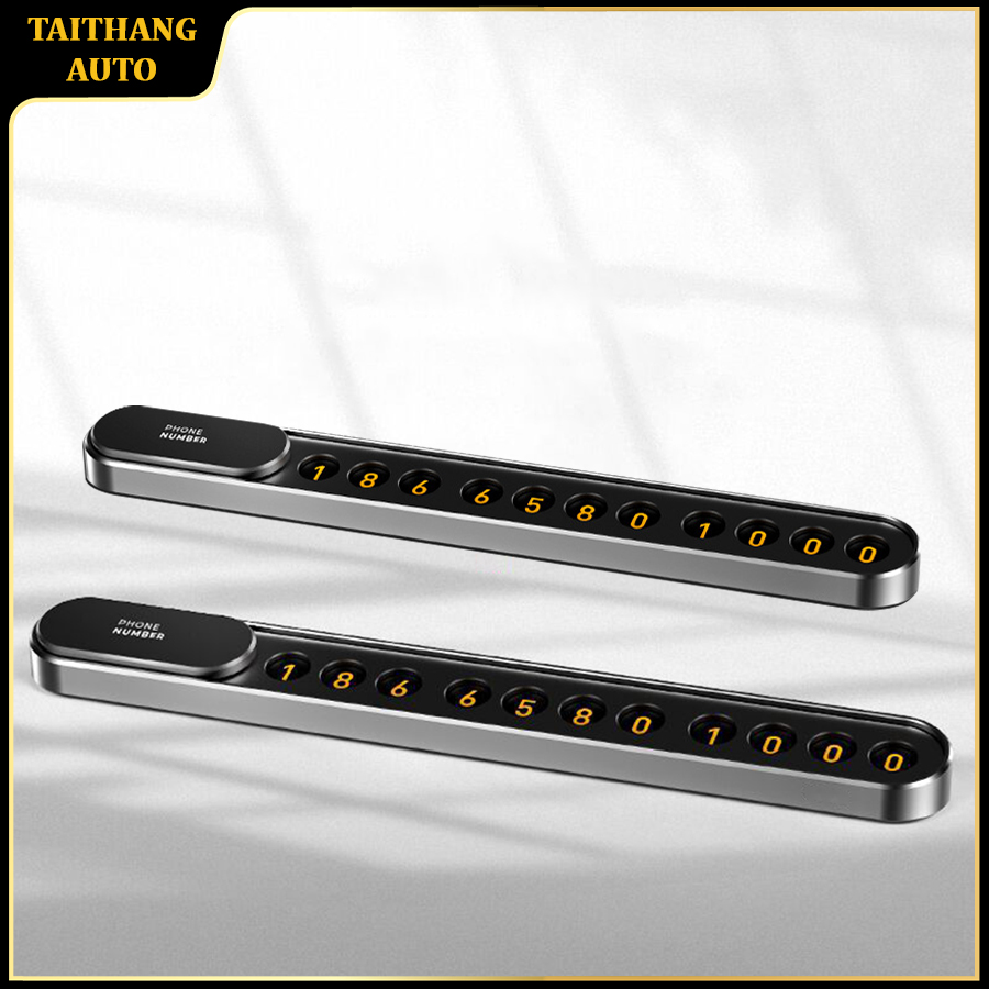 Bảng số điện thoại gắn taplo xe hơi, bảng số điện thoại ô tô, phone car, chất liệu metal cao cấp