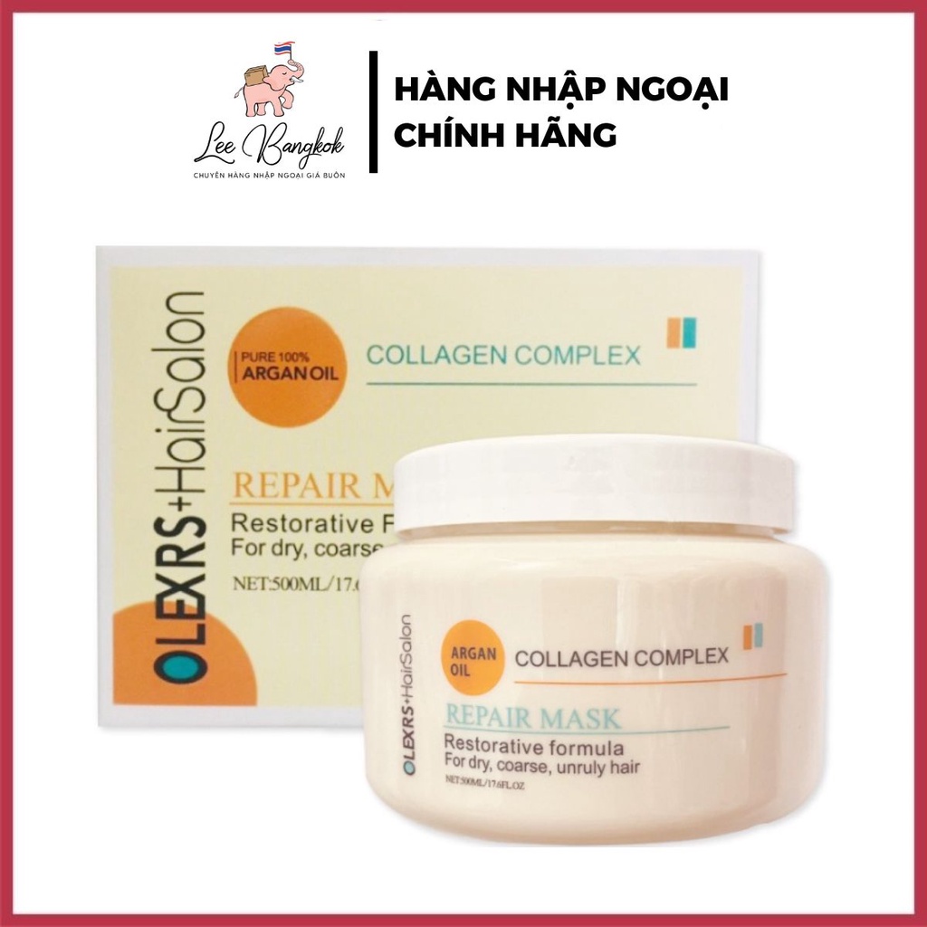 Kem ủ tóc olexrs hair salon collagen complex 500ml phục hồi tóc hư tổn giúp tóc tiêu mềm mượt chống gãy rụng