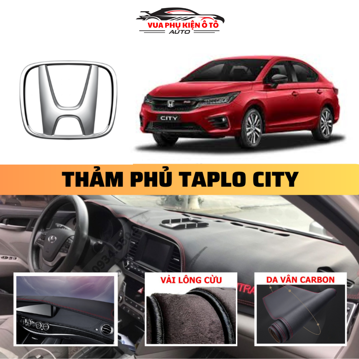 Thảm phủ taplo xe honda city 2015-2023 cao cấp
