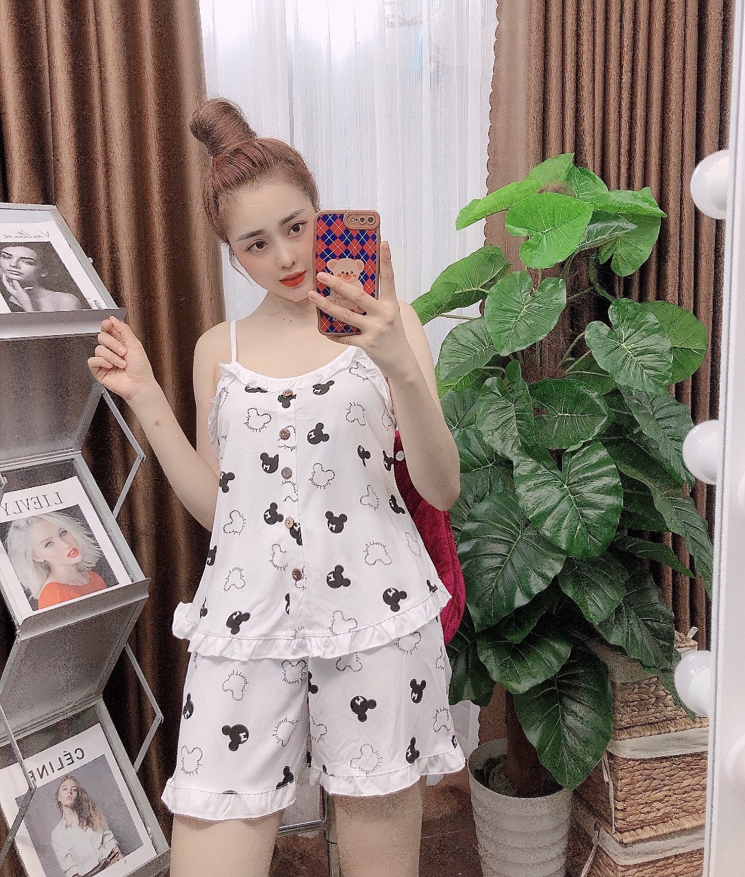 Set đồ đùi nữ 2 dây mặc nhà