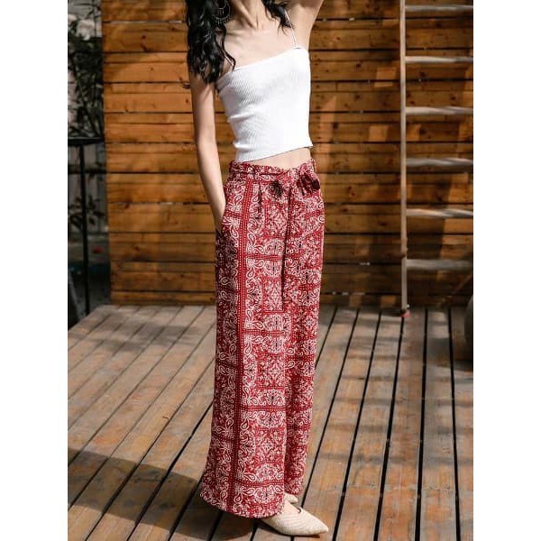 Quần Đỏ Boho Vintage ( Có Sẵn )