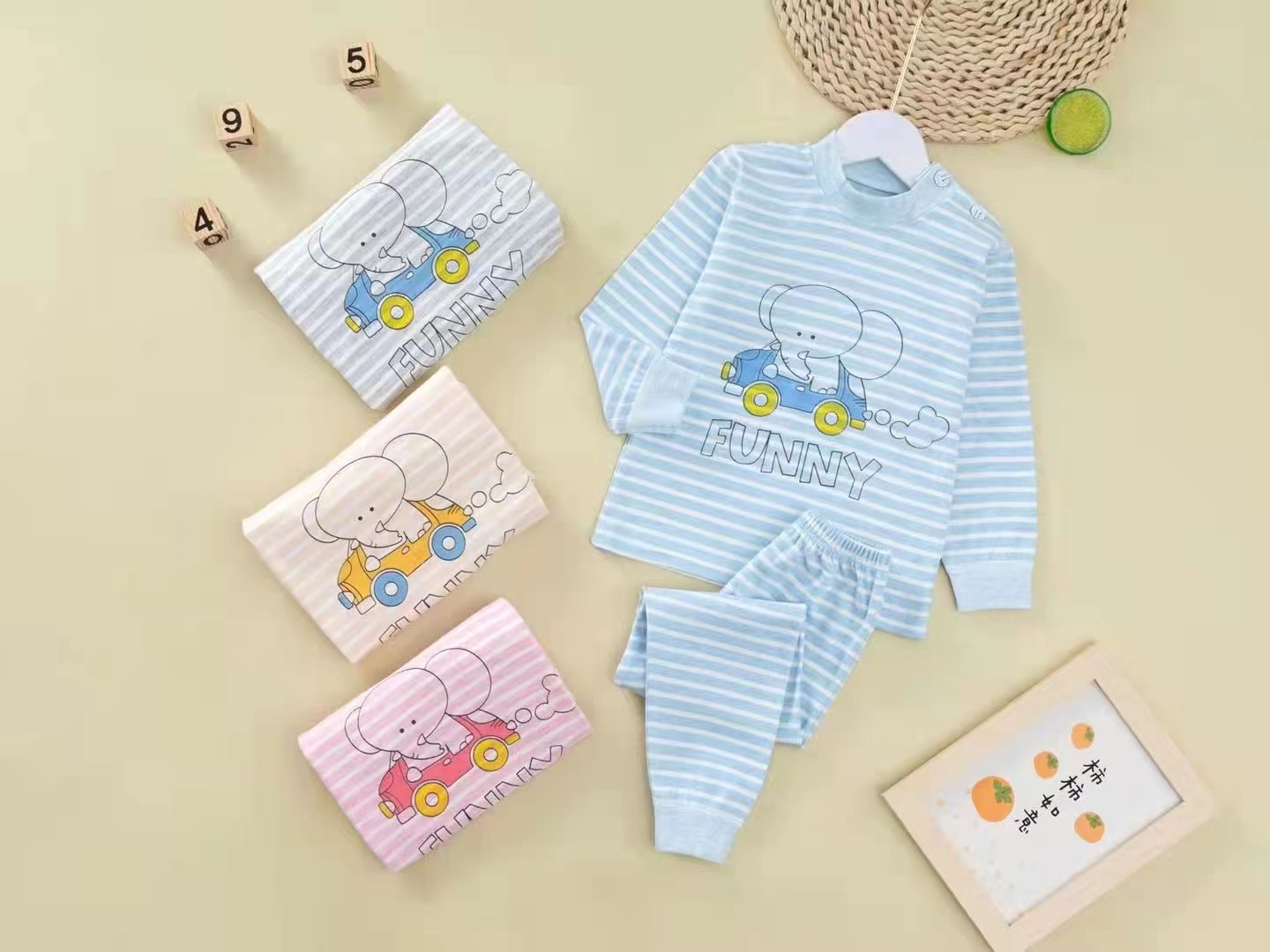 Bộ cotton len quảng châu xuất nhật cao cấp cho bé trai bé gái