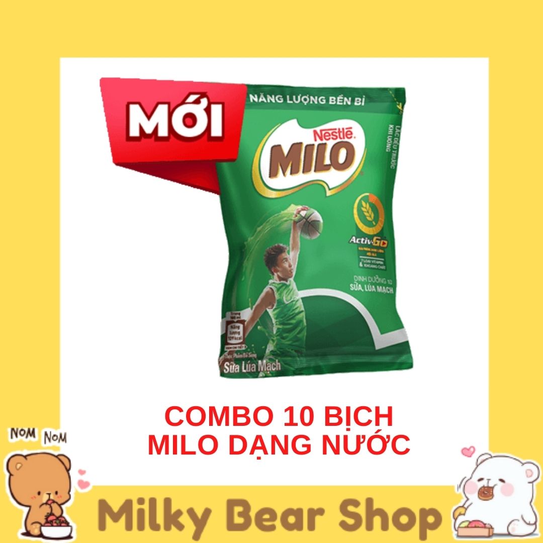 [COMBO 10 BỊCH] SỮA MILO DẠNG BỊCH NƯỚC PHA SẴN 180ML