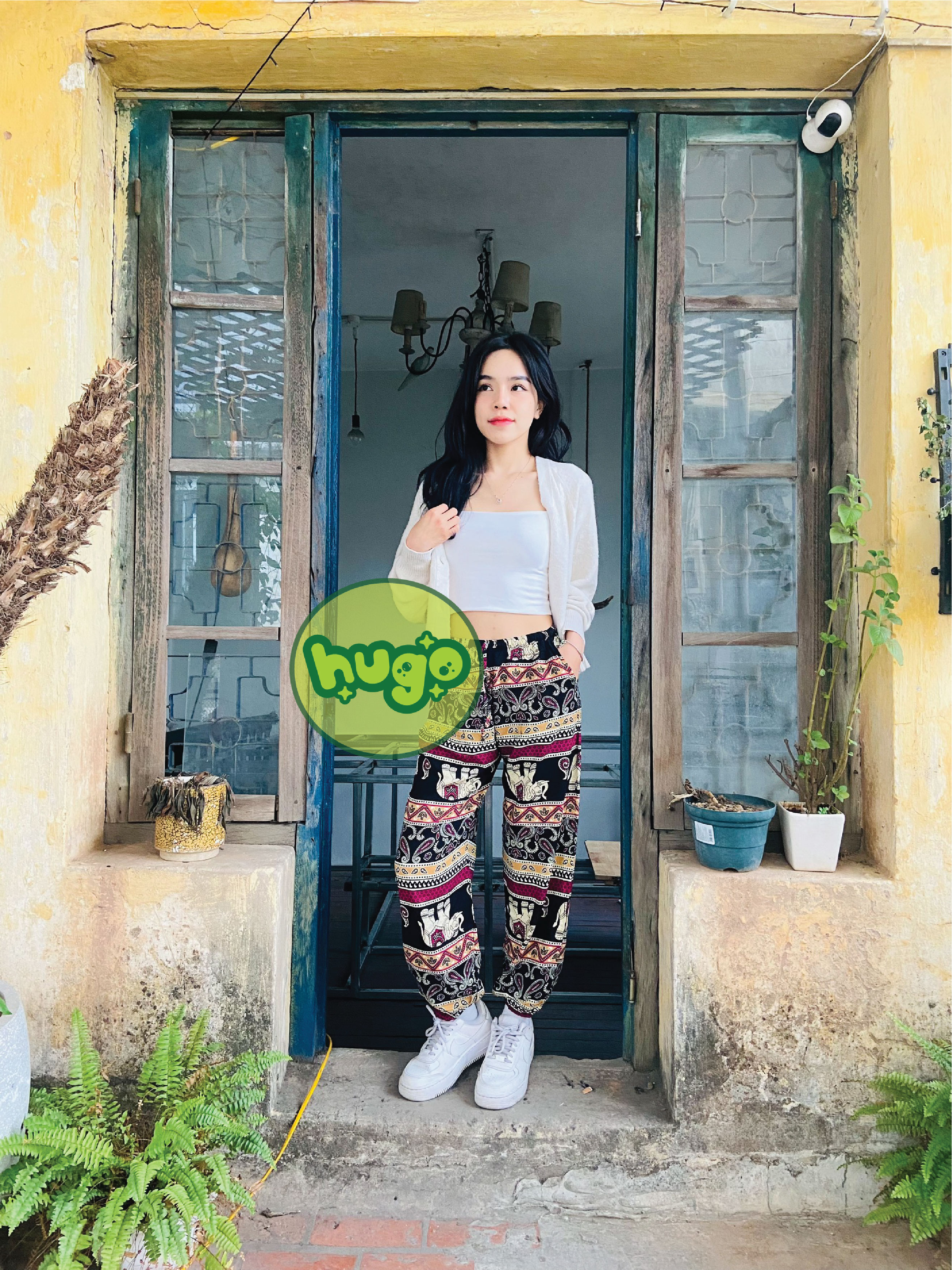 Quần Alibaba nữ - (Ảnh thật + có sẵn) - Quần thổ cẩm - quần lanh thổ cẩm họa tiết phom to rộng thoáng mát 40 - 80kg nhiều màu - Hugo Shop