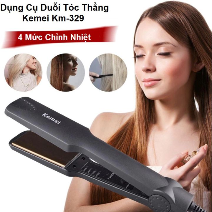 Kẹp duỗi tóc đa năng kemei 329 máy duỗi tóc đa năng kemei km-329 máy ép tóc 4 mức chỉnh nhiệt kemei km 329 chức năng