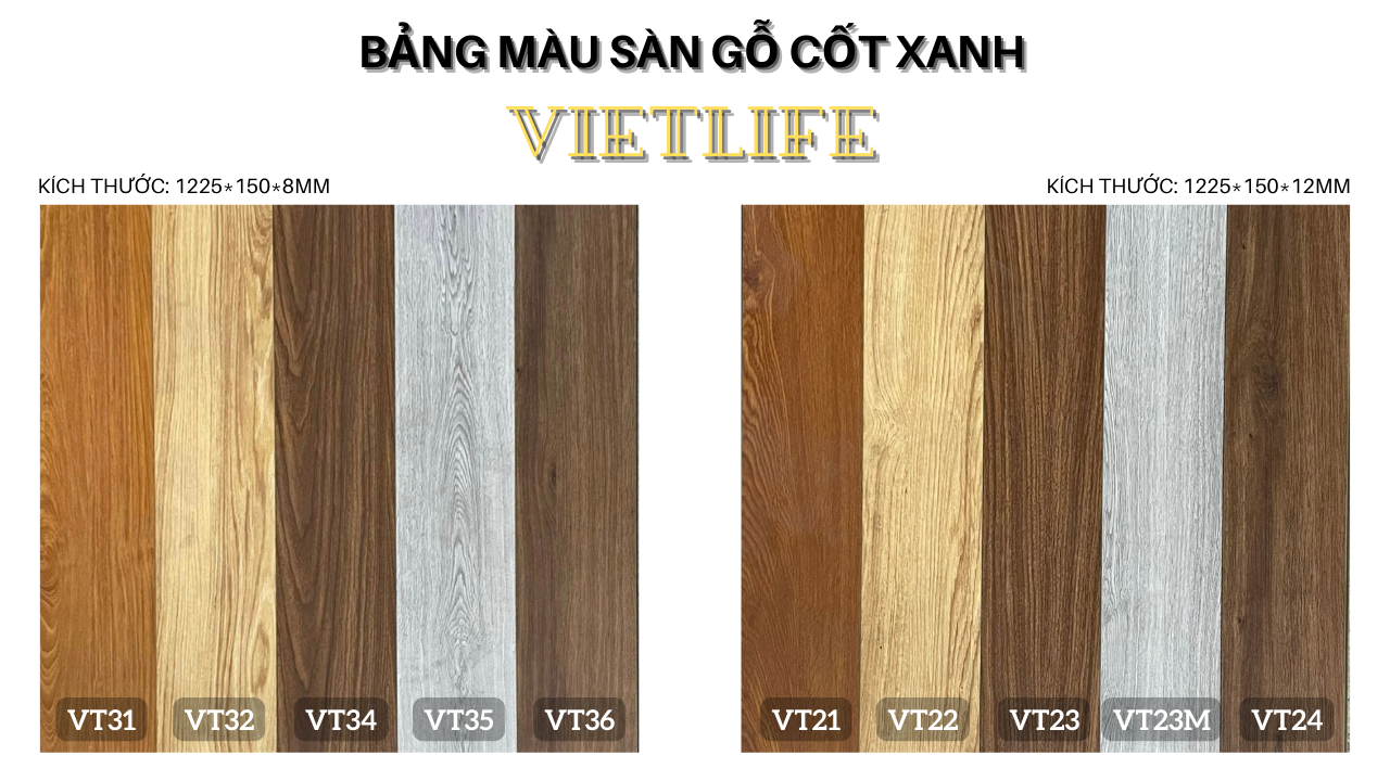 Sàn Gỗ Cốt Xanh VIETLIFE FANCY 12mm