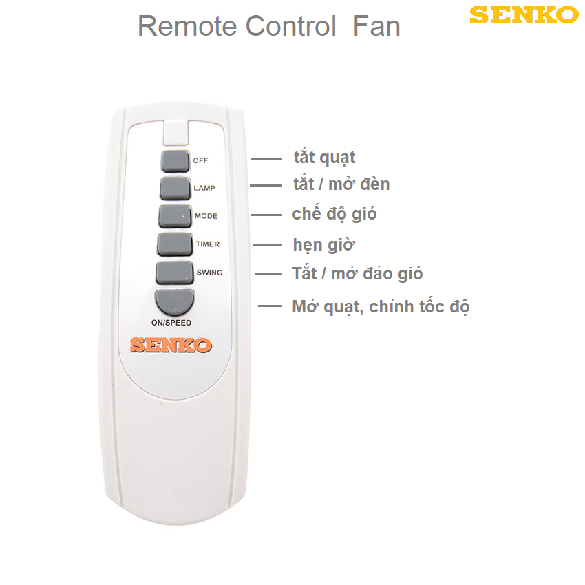 Remote điều khiển quạt Senko remote Senko