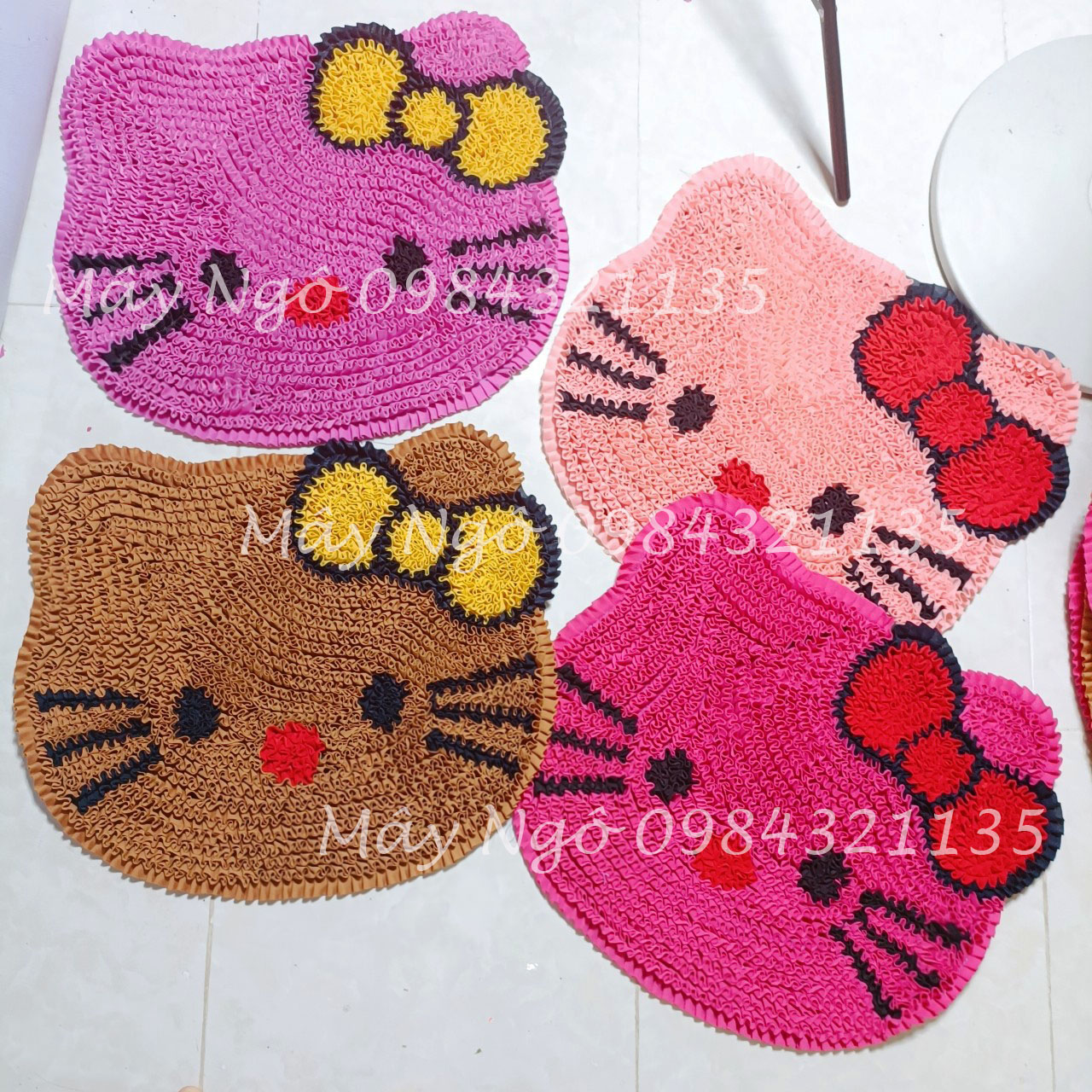 Thảm lau chân hình thú thảm kitty 50x45cm